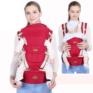 Newborn Ergonomic Baby Carrier & Hipseat - Infant Front Facing Kangaroo Wrap Sling Travel