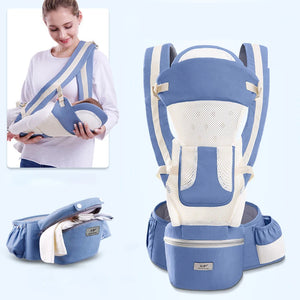 Newborn Ergonomic Baby Carrier & Hipseat - Infant Front Facing Kangaroo Wrap Sling Travel