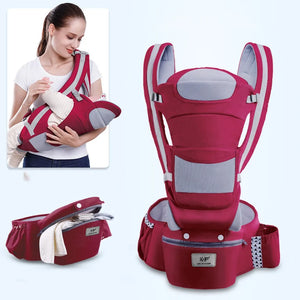 Newborn Ergonomic Baby Carrier & Hipseat - Infant Front Facing Kangaroo Wrap Sling Travel