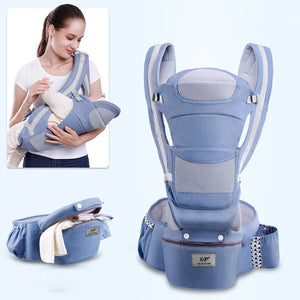 Newborn Ergonomic Baby Carrier & Hipseat - Infant Front Facing Kangaroo Wrap Sling Travel