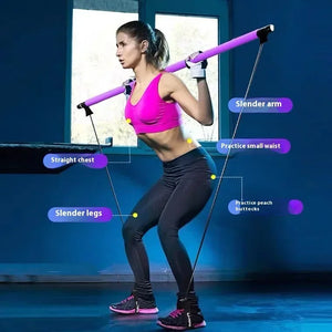 Portable Yoga & Pilates Resistance Bar | Home Gym Muscle Toning & Stretching