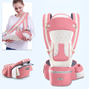 Newborn Ergonomic Baby Carrier & Hipseat - Infant Front Facing Kangaroo Wrap Sling Travel