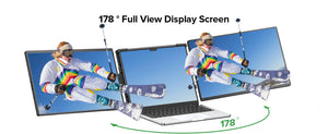 EVICIV 14" Triple Portable Monitor – 2K 1440P, USB-C, Laptop Screen Extender for Windows, Mac, Chrome