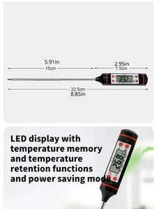 Digital Kitchen & Grill Food Thermometer with Probe & LCD Display