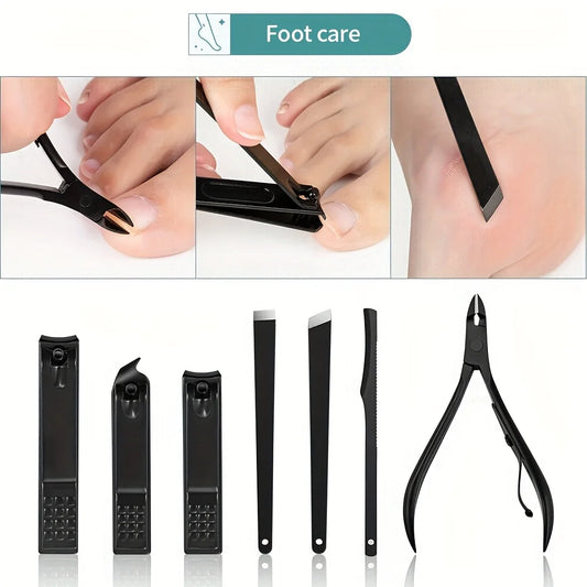 8/12/15/20/24pcs black Nail clipper set