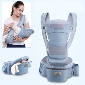 Newborn Ergonomic Baby Carrier & Hipseat - Infant Front Facing Kangaroo Wrap Sling Travel