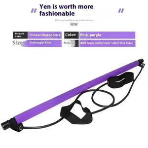 Portable Yoga & Pilates Resistance Bar | Home Gym Muscle Toning & Stretching