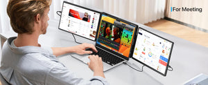 EVICIV 14" Triple Portable Monitor – 2K 1440P, USB-C, Laptop Screen Extender for Windows, Mac, Chrome
