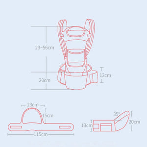 Newborn Ergonomic Baby Carrier & Hipseat - Infant Front Facing Kangaroo Wrap Sling Travel