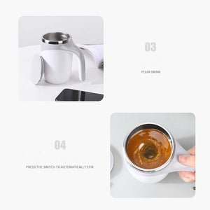 Rechargeable Automatic Magnetic Stirring Mug – Portable Stainless Steel Coffee Maker