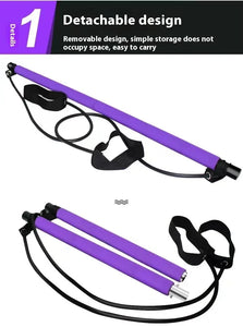 Portable Yoga & Pilates Resistance Bar | Home Gym Muscle Toning & Stretching
