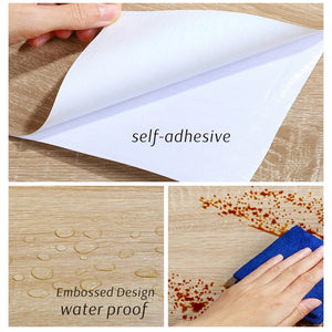 Waterproof 3D Wood Grain Vinyl Stickers – 40cm Self-Adhesive Wallpaper for Furniture & Home Decor