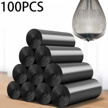 100Pcs Black Biodegradable Pet Waste & Trash Bags, 45x50cm