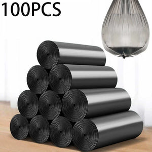 100Pcs Black Biodegradable Pet Waste & Trash Bags, 45x50cm