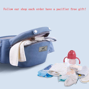 Newborn Ergonomic Baby Carrier & Hipseat - Infant Front Facing Kangaroo Wrap Sling Travel