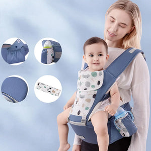 Newborn Ergonomic Baby Carrier & Hipseat - Infant Front Facing Kangaroo Wrap Sling Travel