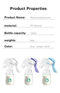Manual Breast Pump with Nipple & Milk Bottle – Postpartum Feeding