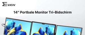 EVICIV 14" Triple Portable Monitor – 2K 1440P, USB-C, Laptop Screen Extender for Windows, Mac, Chrome