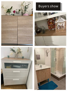 Waterproof 3D Wood Grain Vinyl Stickers – 40cm Self-Adhesive Wallpaper for Furniture & Home Decor