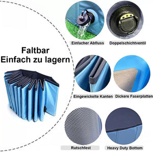 Foldable Portable Dog Pool & Bath Tub – Outdoor & Indoor Collapsible Pet Swimming Pool