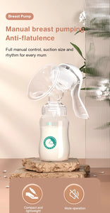 Manual Breast Pump with Nipple & Milk Bottle – Postpartum Feeding