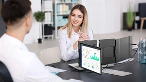 EVICIV 14" Triple Portable Monitor – 2K 1440P, USB-C, Laptop Screen Extender for Windows, Mac, Chrome