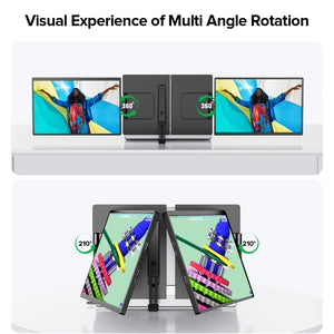 EVICIV 14" Triple Portable Monitor – 2K 1440P, USB-C, Laptop Screen Extender for Windows, Mac, Chrome